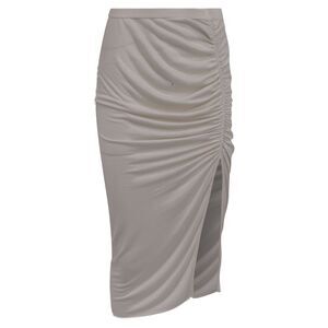Rick Owens Lilies Ruched Midi Skirt in White Viscose